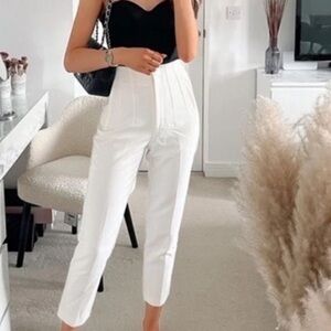 ZARA Bright white trousers.